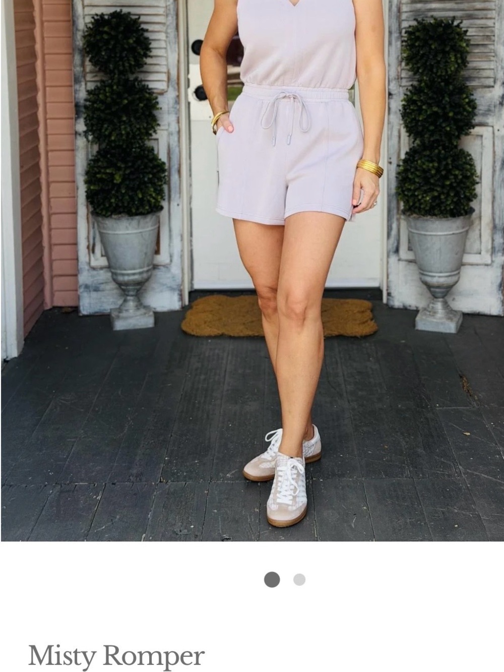 Skies Are Blue Light Lavender High-Waist Romper